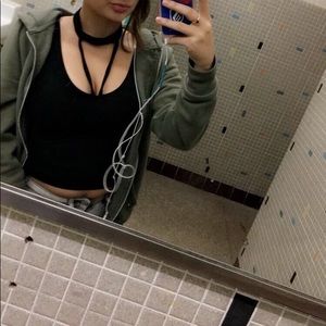 Black Choker Crop Top